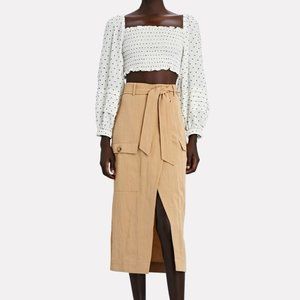 Intermix Cassia belted utility midi skirt